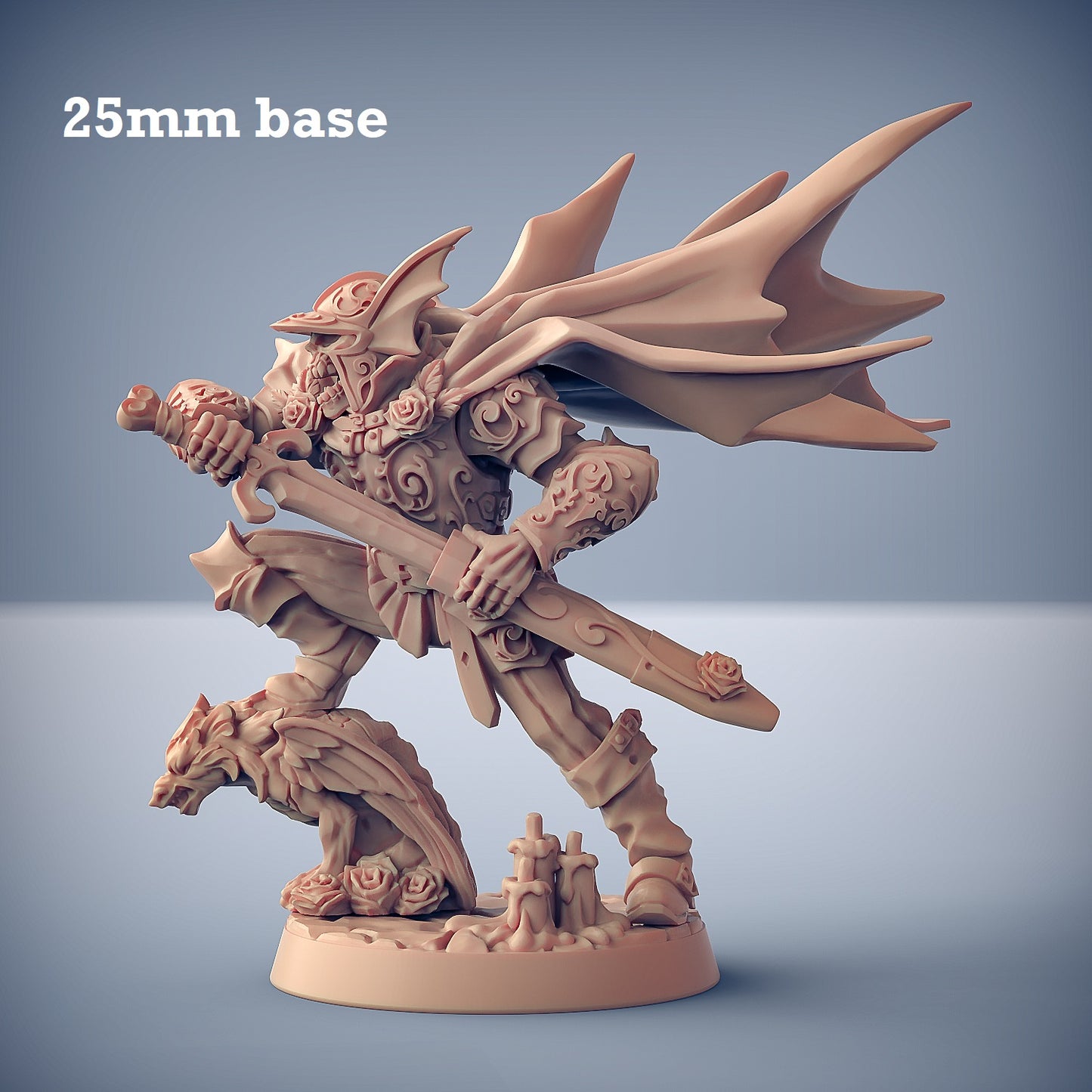 Image shows a 3D render or a skeleton warrior gaming miniature
