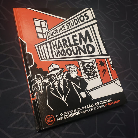 Image shows the front cover of the Harlem Unbound (First Edition) roleplaying game book