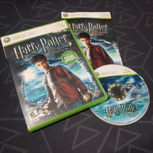 Image shows the case, manual and disc for the video game Harry Potter and the Half-Blood Prince for Xbox 360