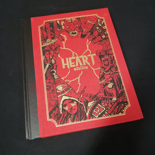 Image shows the front cover of the special edition core rulebook for the roleplaying game Heart: The City Beneath