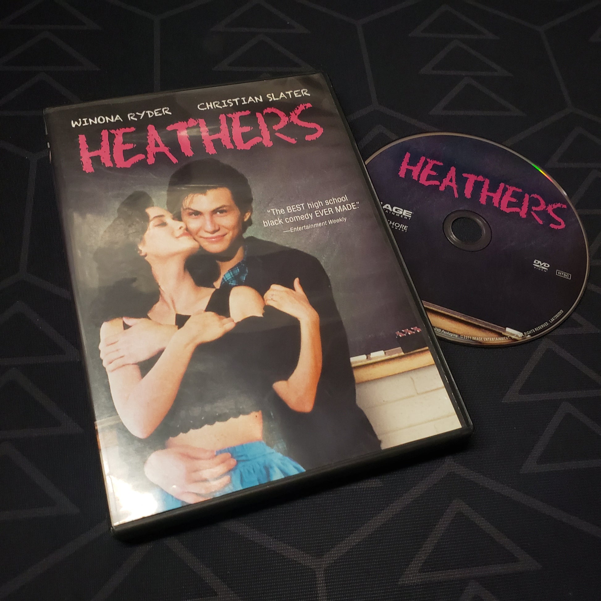 Image shows the case & disc for the movie Heathers on DVD