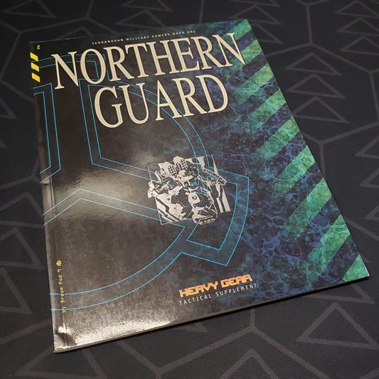 Image shows the front cover of the Northern Guard Army List book for the roleplaying game Heavy Gear