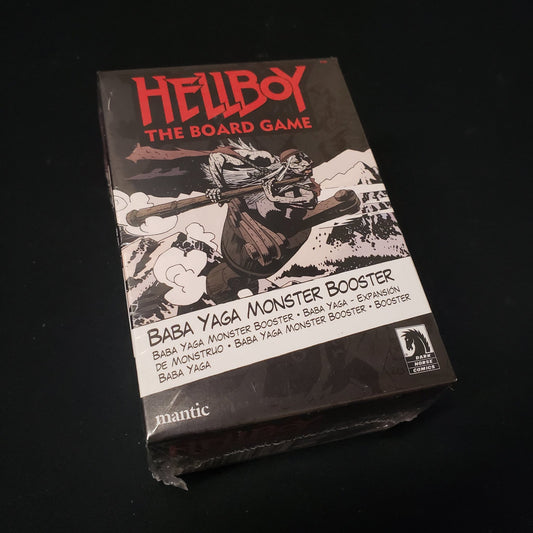 Image shows the front cover of the box of the Baba Yaga Monster Booster for Hellboy: The Board Game