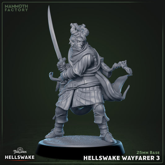 Image shows a 3D render of a tiefling rogue gaming miniature.