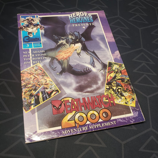 Image shows the front cover of the DeathWatch 2000 book for the roleplaying game Heroes & Heroines