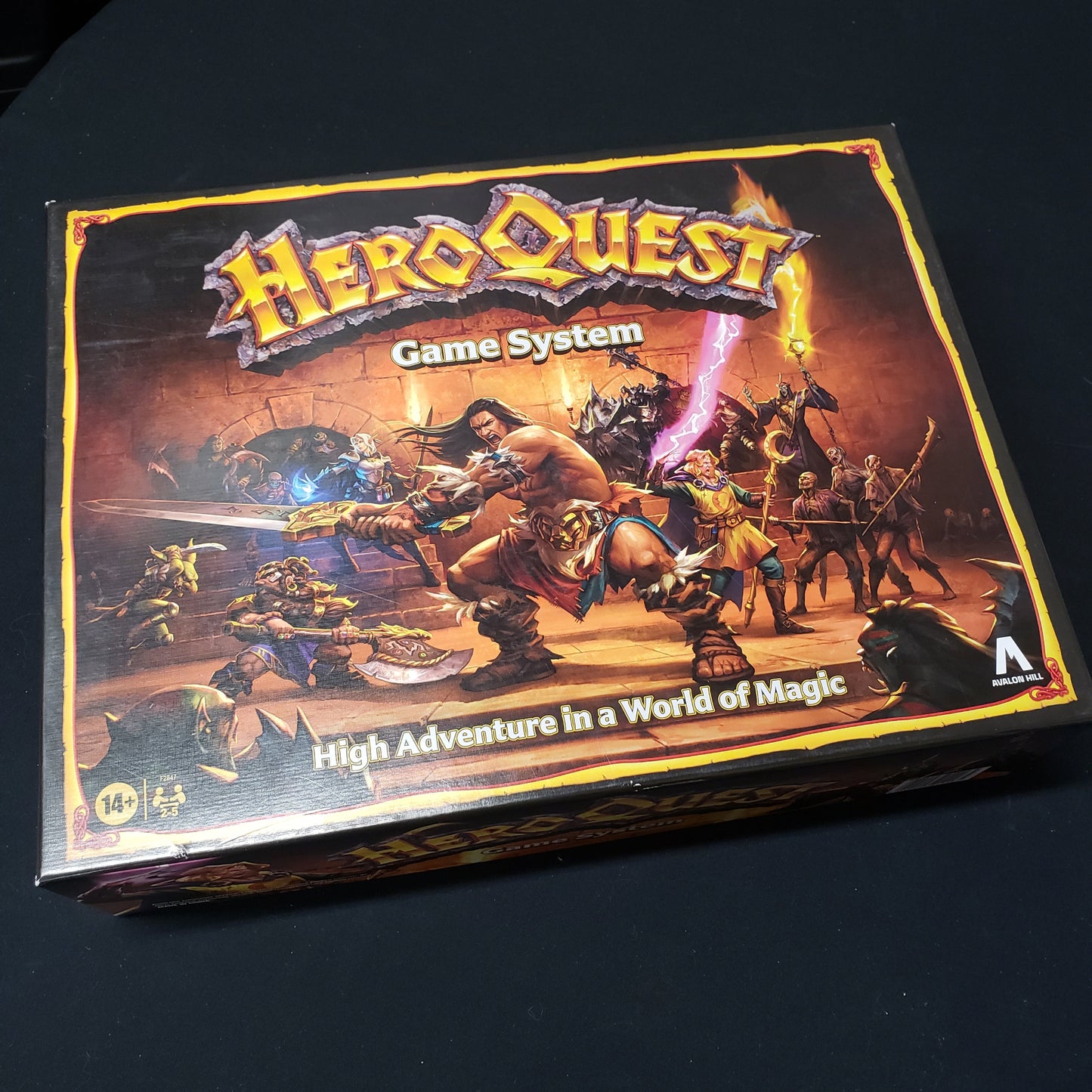 Image shows the front cover of the box for the HeroQuest Game System (Second Edition) board game