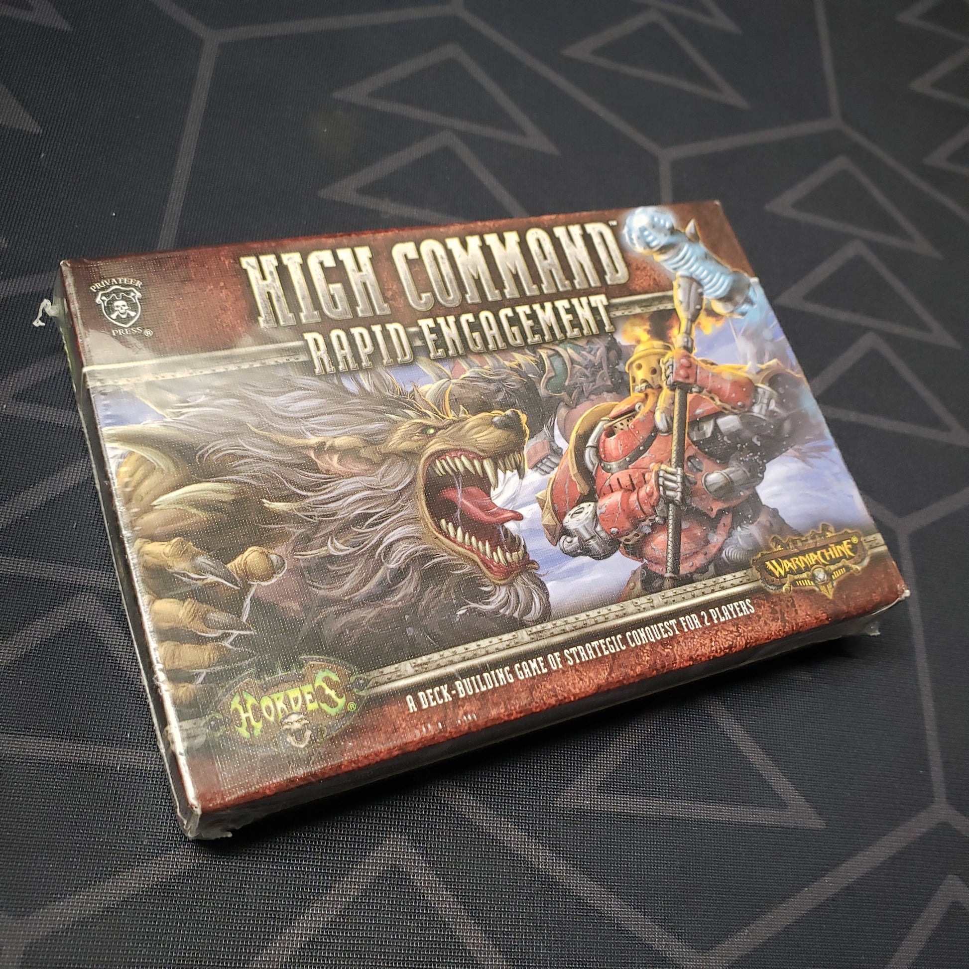 Image shows the front cover of the box for the High Command: Rapid Engagement card game
