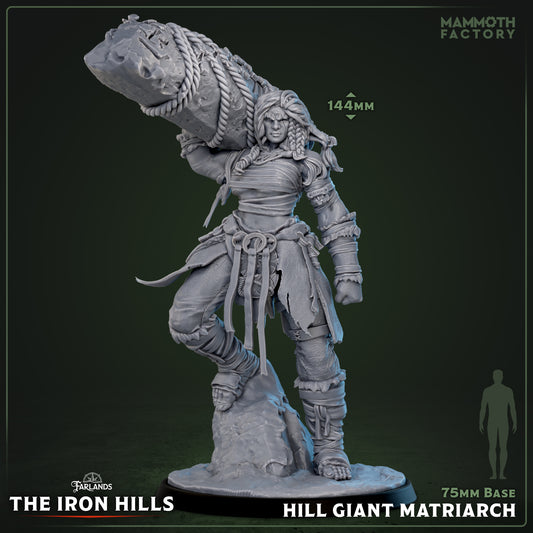 Image shows a 3D render of a hill giant gaming miniature.