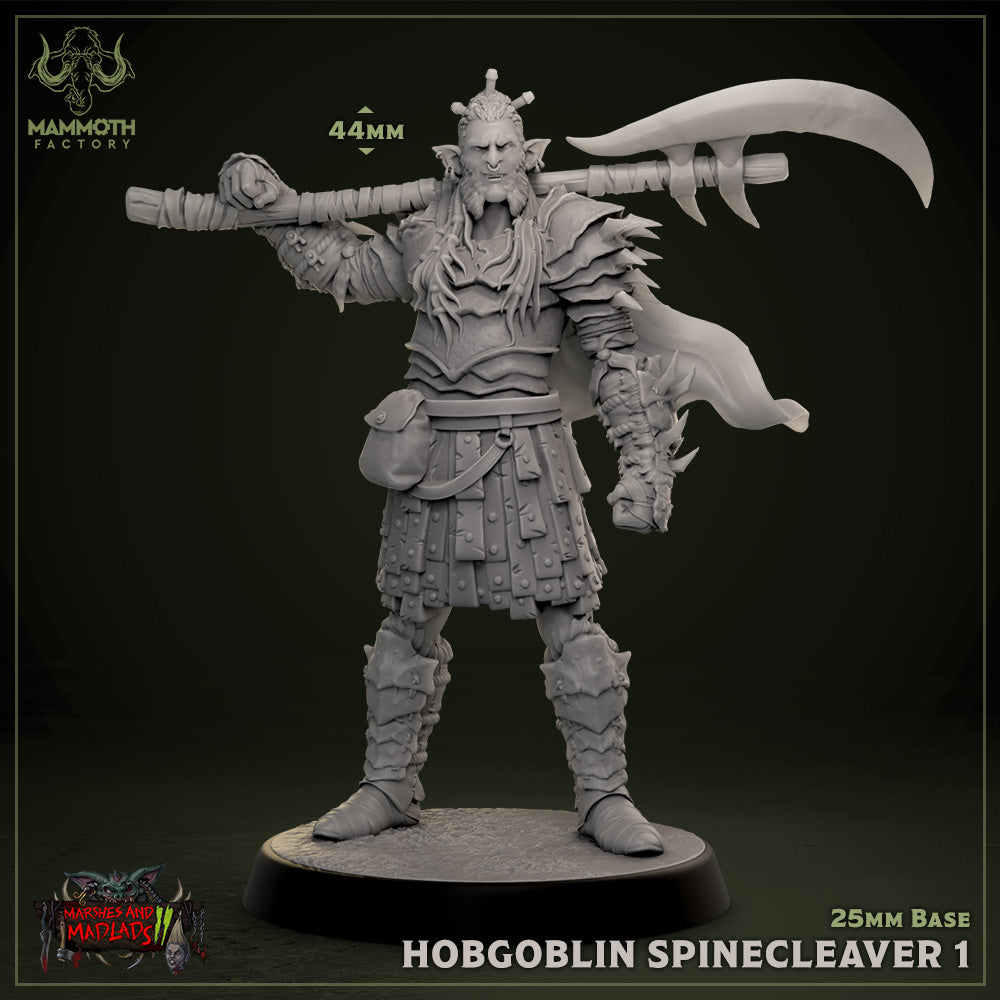 Image shows a 3D render of a hobgoblin barbarian gaming miniature