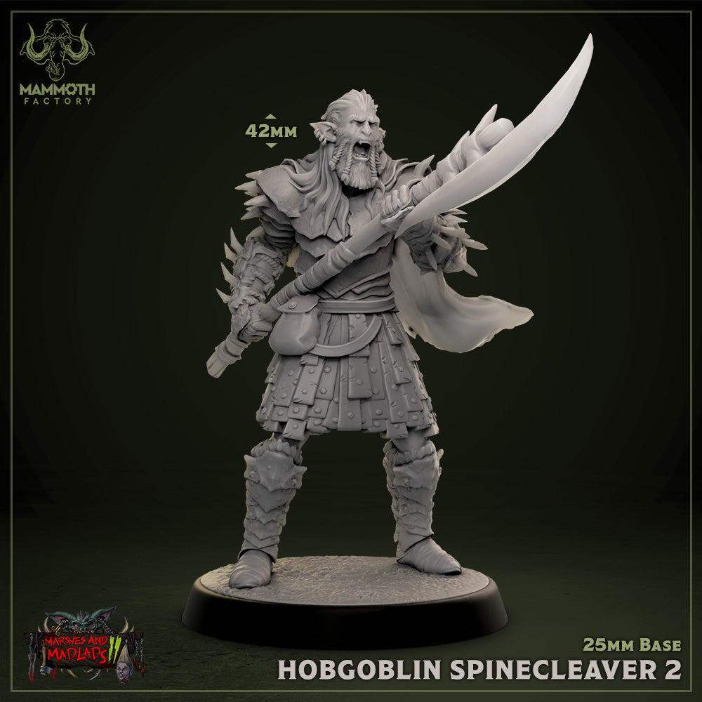 Image shows a 3D render of a hobgoblin barbarian gaming miniature