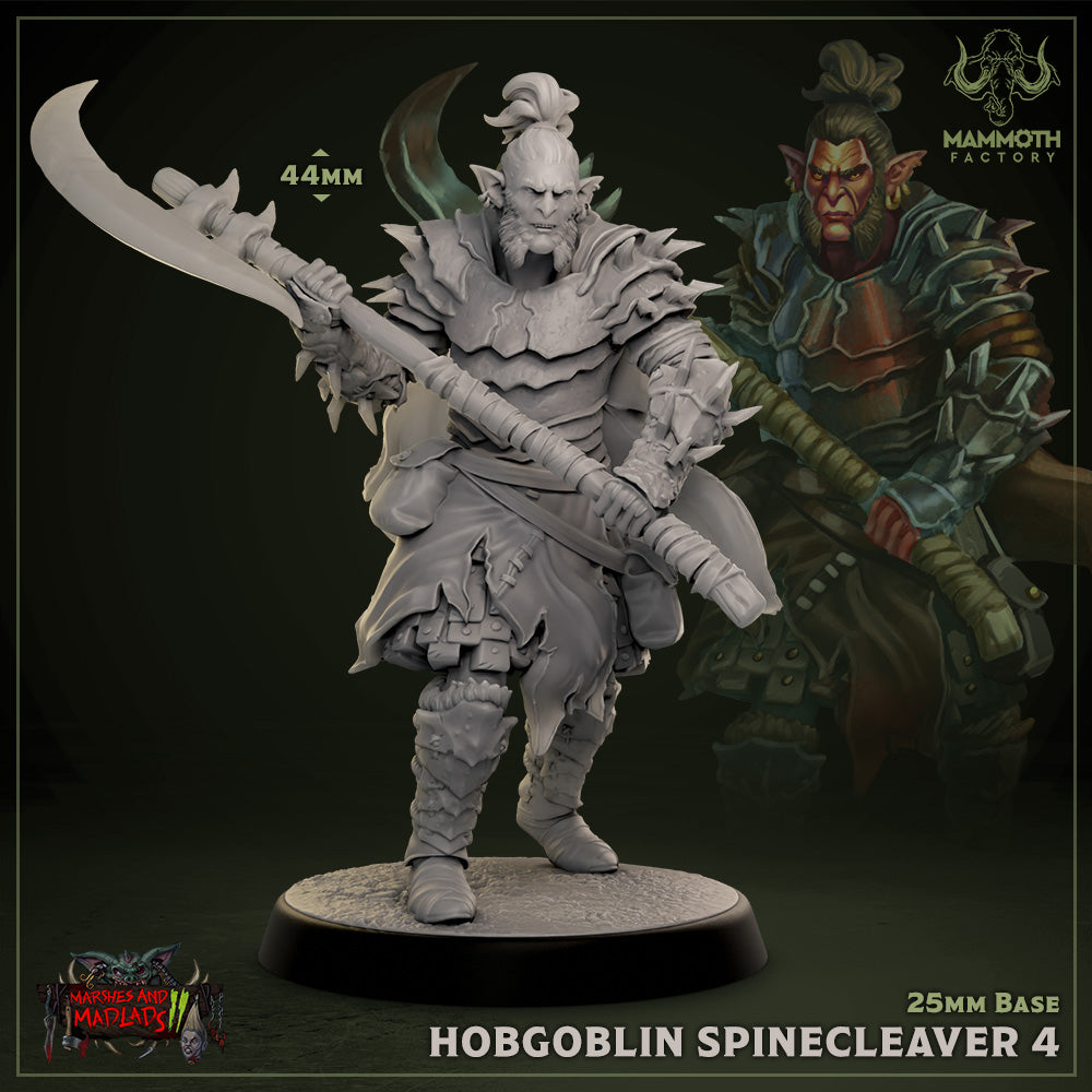 Image shows a 3D render of a hobgoblin barbarian gaming miniature