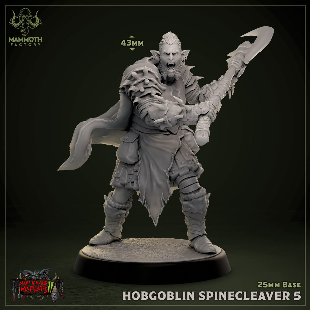 Image shows a 3D render of a hobgoblin barbarian gaming miniature