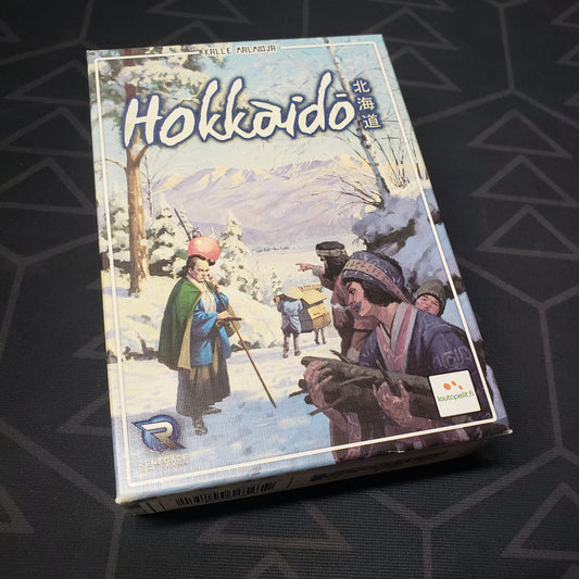Image shows the front cover of the box for the Hokkaido card game