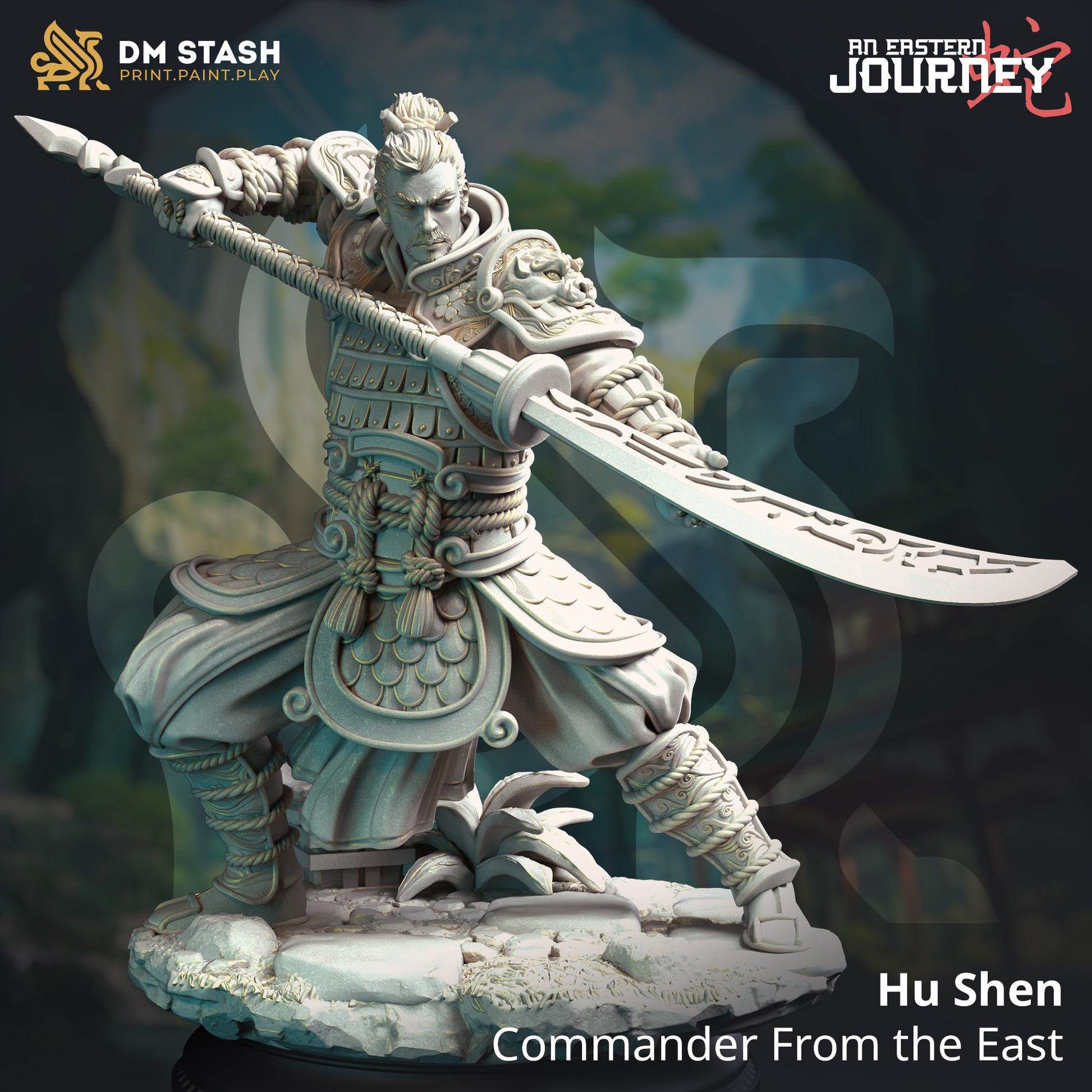 Image shows a 3D render for a human fighter gaming miniature