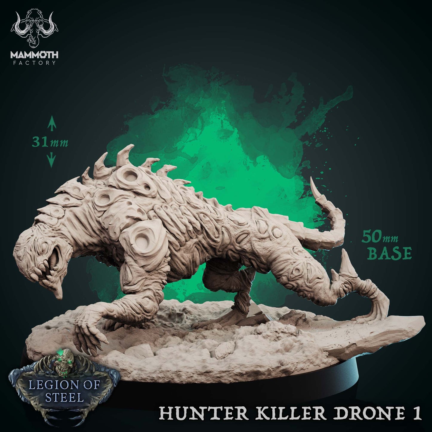 Image shows a 3D render of a eldritch beast gaming miniature.