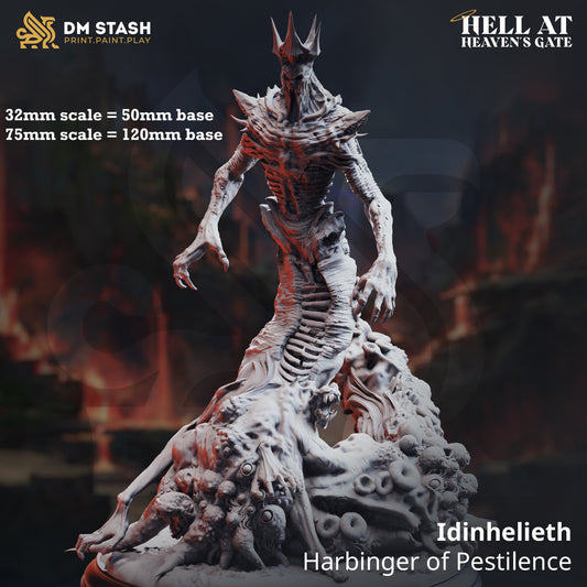 Image shows a 3D render of a undead abomination gaming miniature.