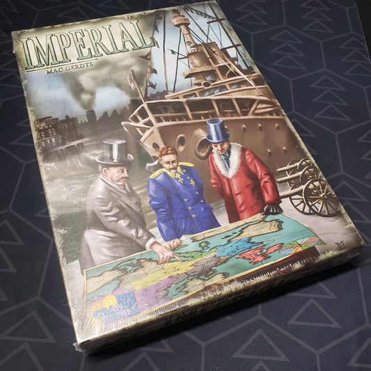 Image shows the front cover of the box for the Imperial board game