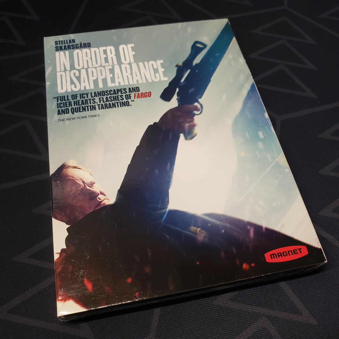 Image shows the front of the case of In Order of Disappearance on DVD