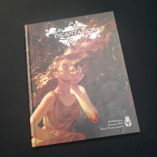Image shows the front cover of the Incantations roleplaying game book