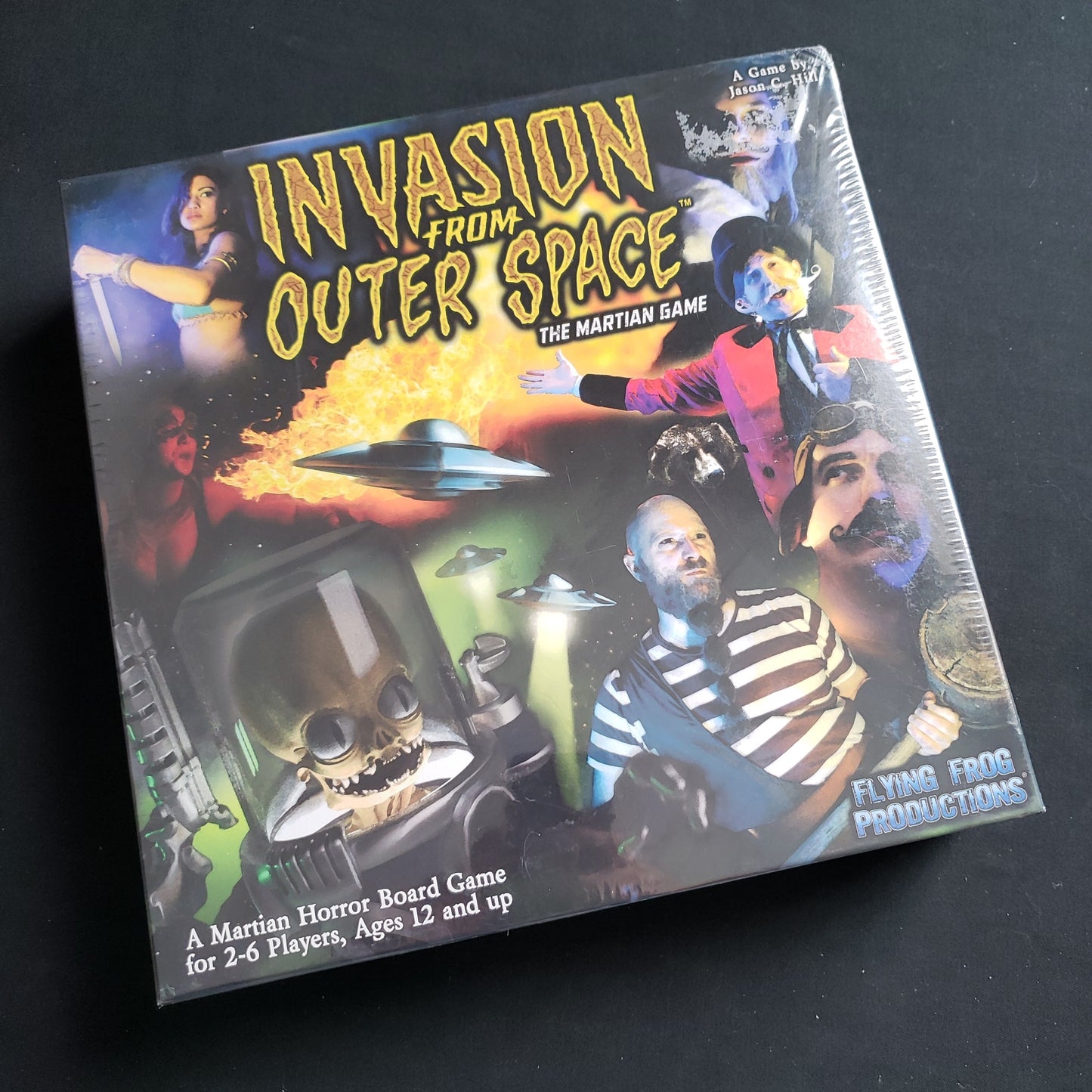 Image shows the front cover of the box of the Invasion from Outer Space board game