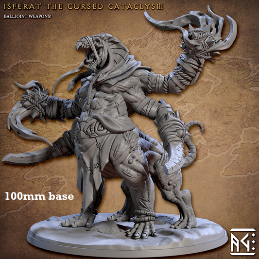 Image shows 3D renders for two different sculpt options for a rat centaur abomination gaming miniature