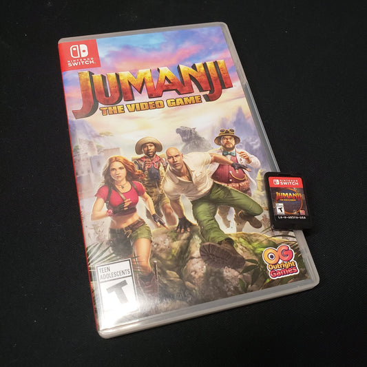 Image shows the case & cartridge for Jumanji: The Video Game for Nintendo Switch