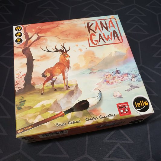 Image shows the front cover of the box for the Kanagawa card game