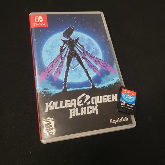 Image shows the case & cartridge for the video game Killer Queen Black for Nintendo Switch