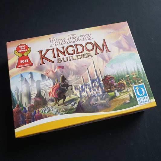Image shows the front cover of the box of the Kingdom Builder: Big Box board game
