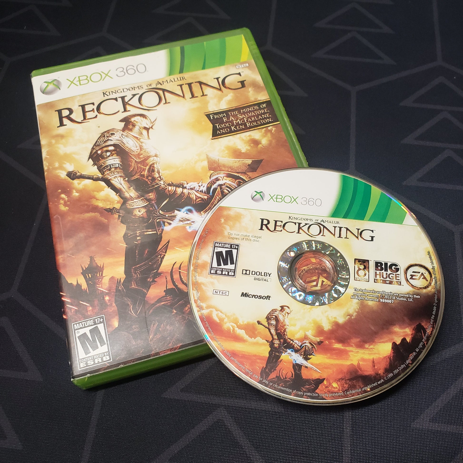 Image shows the case & disc for the video game Kingdoms of Amalur: Reckoning for Xbox 360