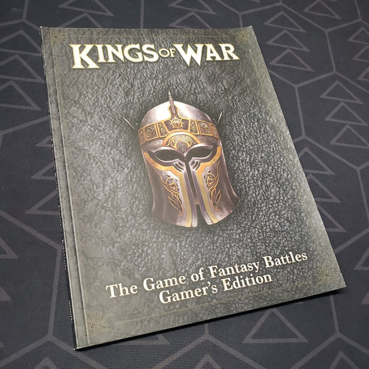 Image shows the front cover of the Kings of War: 3E Gamer's Edition Rulebook wargaming book
