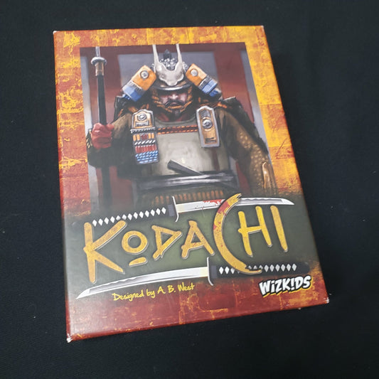 Image shows the front cover of the box of the Kodachi card game