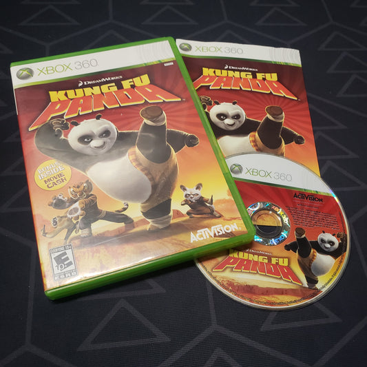 Image shows the case, manual and disc for the video game Kung Fu Panda for Xbox 360