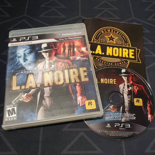 Image shows the case, manual and disc for the video game L.A. Noire for Playstation 3