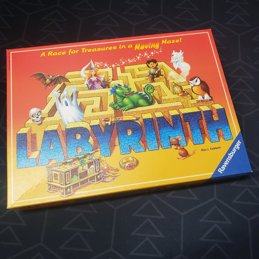 Image shows the front cover of the box for the Labyrinth board game