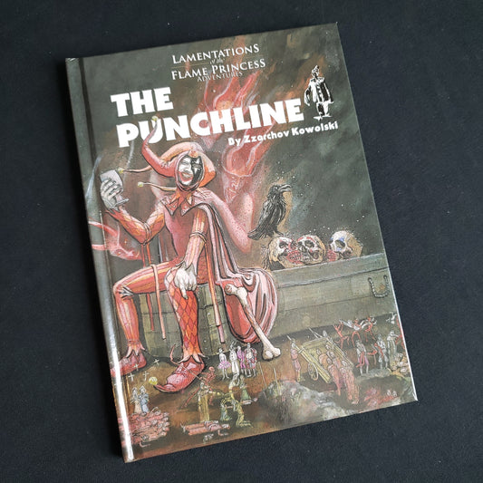 Image shows the front cover of the Punchline book for the Lamentations of the Flame Princess roleplaying game