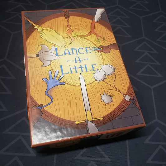 Image shows the front cover of the box for the Lance-A-Little board game