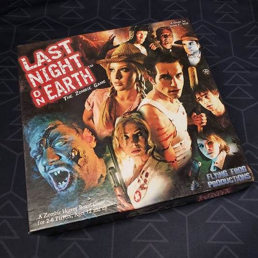 Image shows the front cover of the box of the Last Night on Earth board game