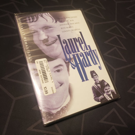 Image shows the front of the case for the movie collection Laurel & Hardy: 5 Classic Comedies on DVD