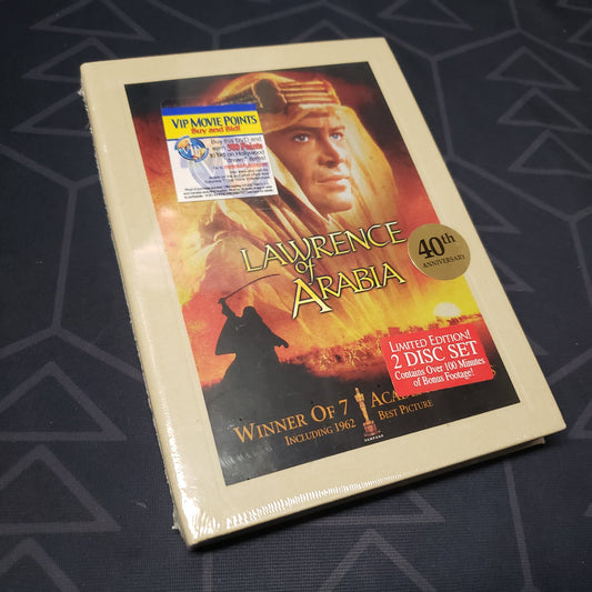 Image shows the front of the case for the movie Lawrence of Arabia on DVD
