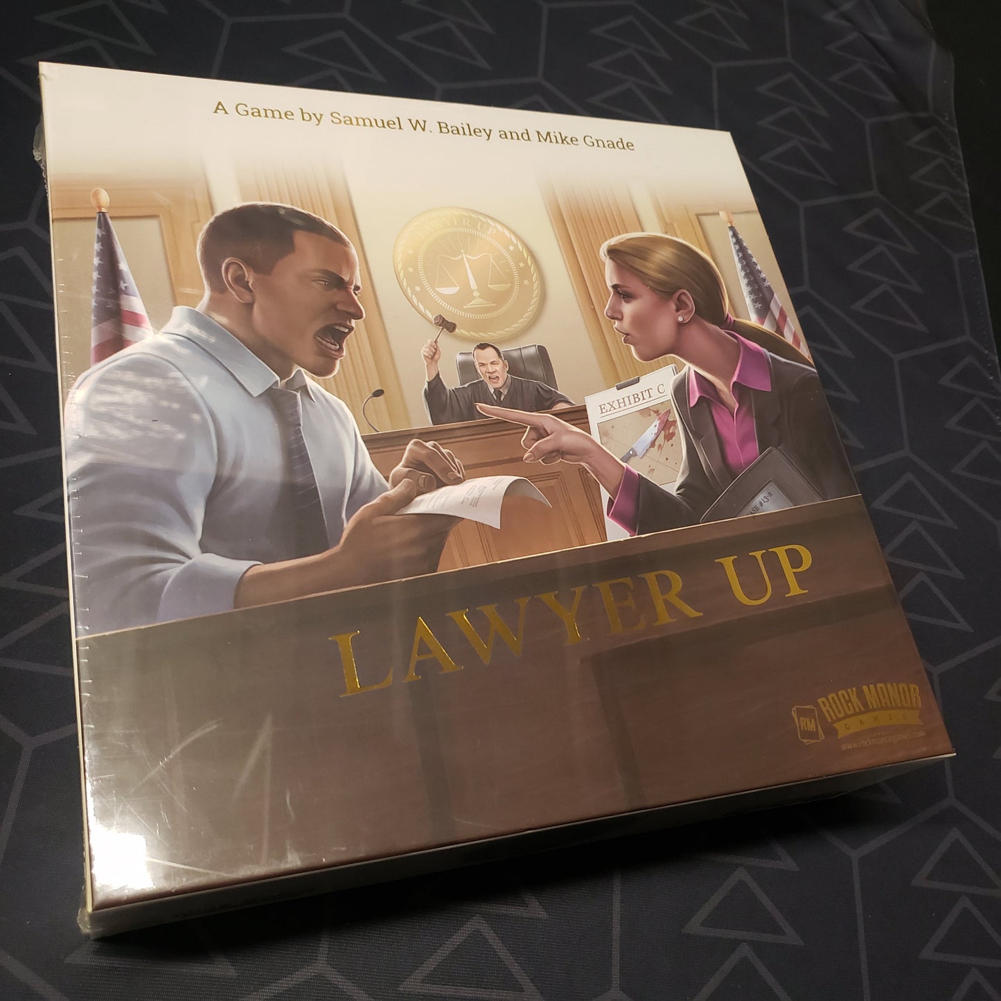 Image shows the front cover of the box for the Lawyer Up: Season 1 card game