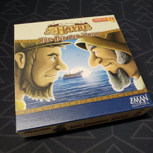 Image shows the front cover of the box for the Le Havre: The Inland Port board game