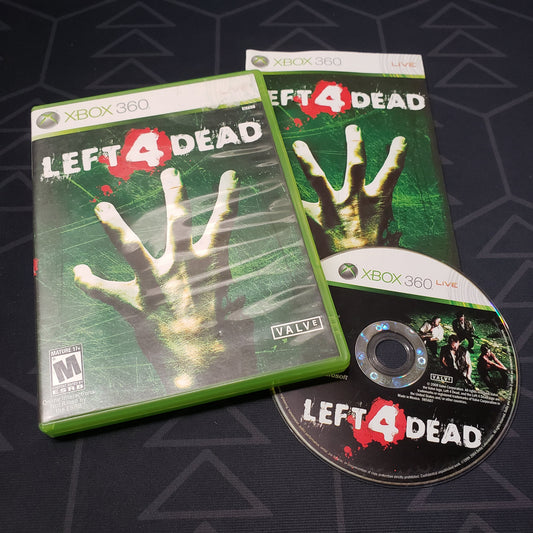 Image shows the case, manual and disc for the video game Left 4 Dead for Xbox 360