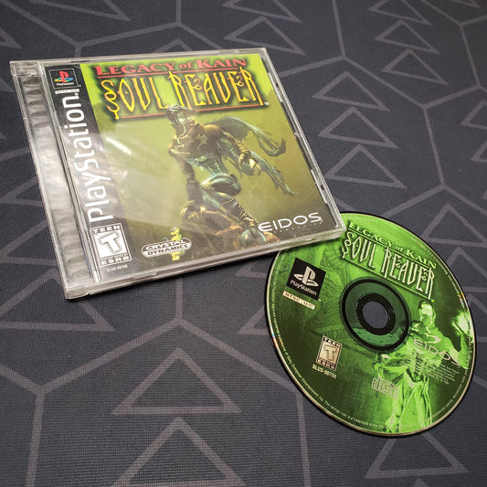 Image shows the jewel case with manual and disc for the video game Legacy of Kain: Soul Reaver for Playstation 1