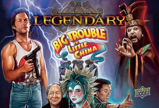 Image shows the front cover of the box for the Legendary: Big Trouble in Little China card game