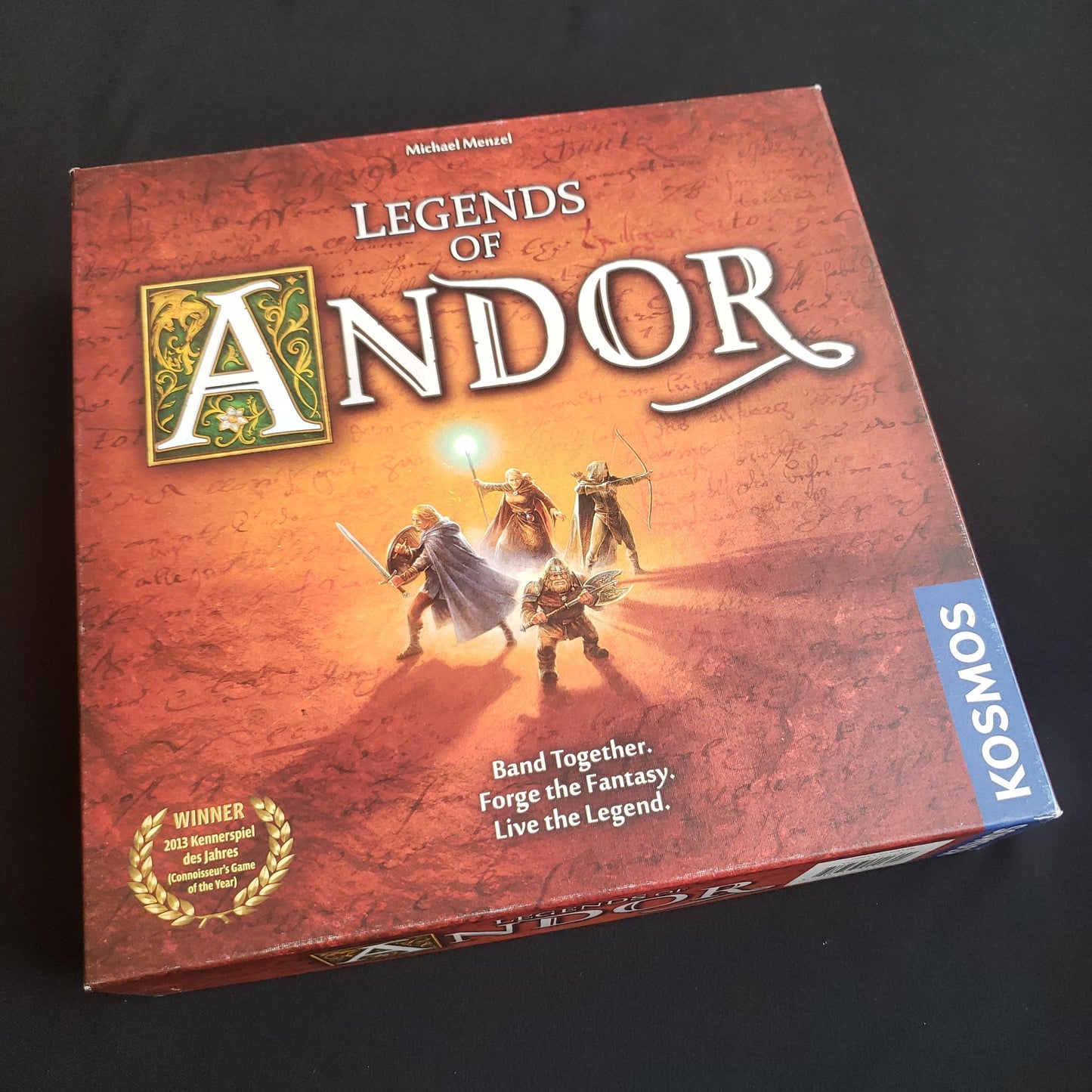 Image shows the front cover of the box of the Legends of Andor board game