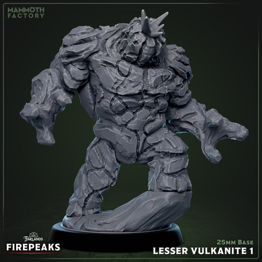 Image shows a 3D render of a stone golem gaming miniature.