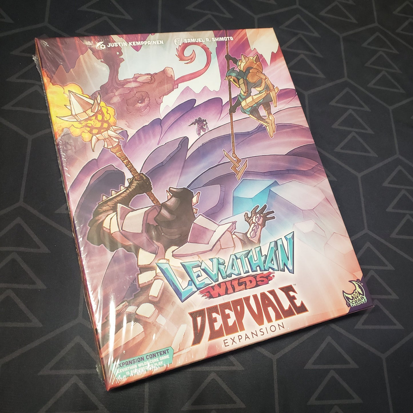 Image shows the front cover of the box of the Deepvale expansion for the board game Leviathan Wilds