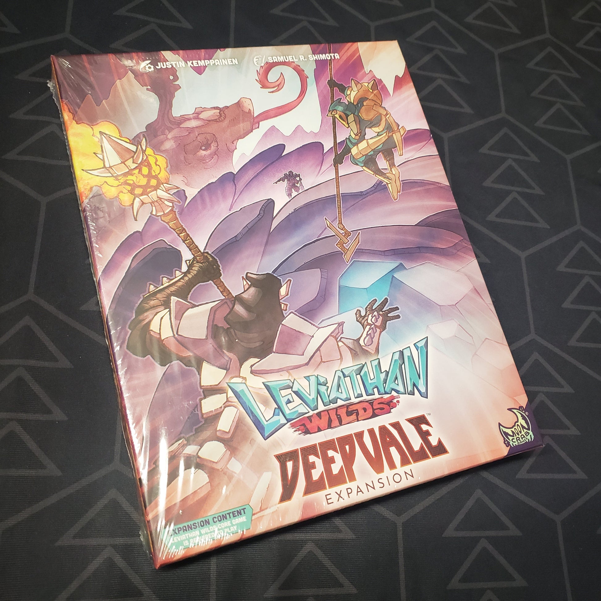 Image shows the front cover of the box of the Deepvale expansion for the board game Leviathan Wilds
