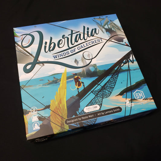 Image shows the front cover of the box of the board game Libertalia: Winds of Galecrest